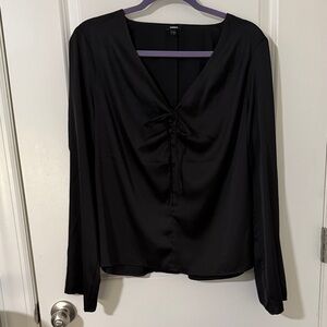 Black satin top